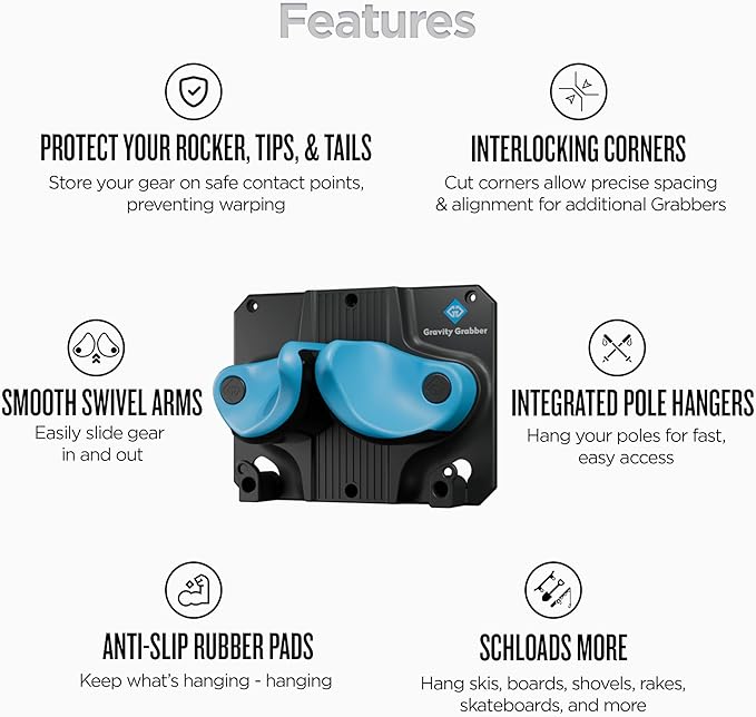 Ultimate Ski & Snowboard Wall Rack | Secure, Non-Slip Storage | Fits Any