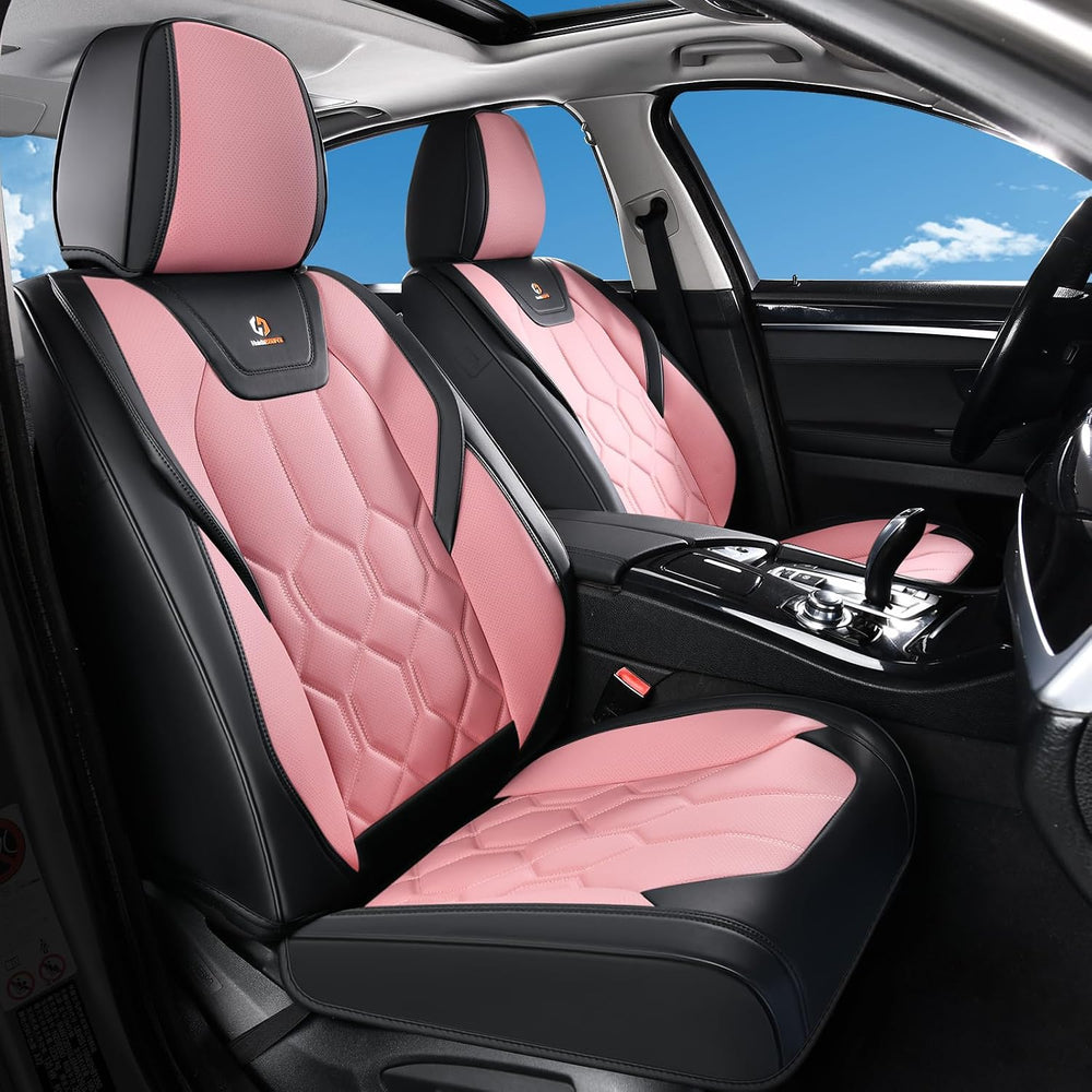 Huidasource Car Seat Covers, Universal Fit for Cars SUVs Trucks, Black&Pink