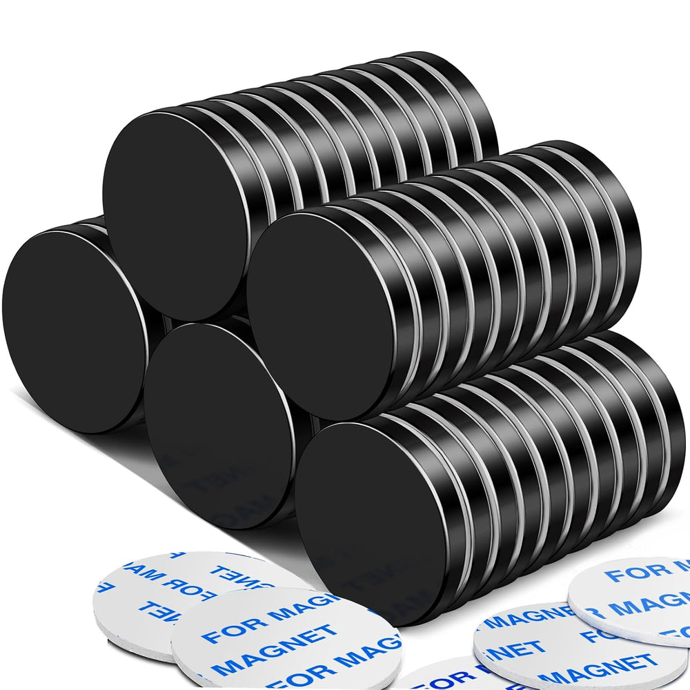 DIYMAG Strong Magnets, 50 Pack with Double Sided Adhesive Backing Black