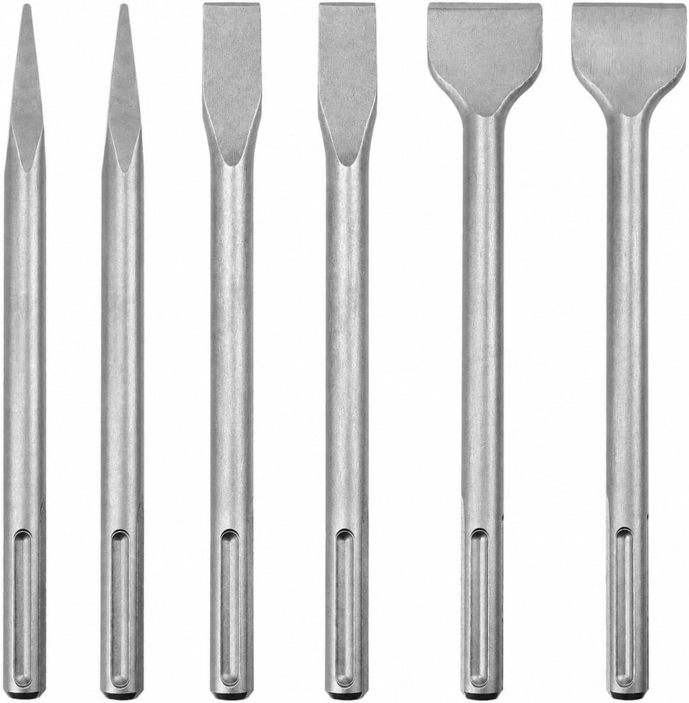 APACALI 6 Piece SDS Max Chisel Bit Set, 11 Inch Rotary Hammer Chisel Bits for...