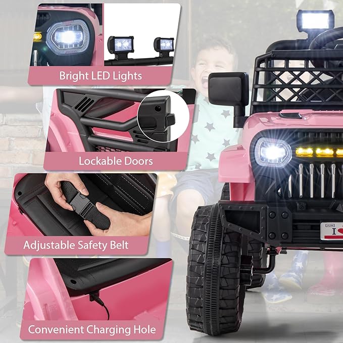 Costzon Kids Ride On Truck, 12V Battery Powered Electric Vehicles w/Remote