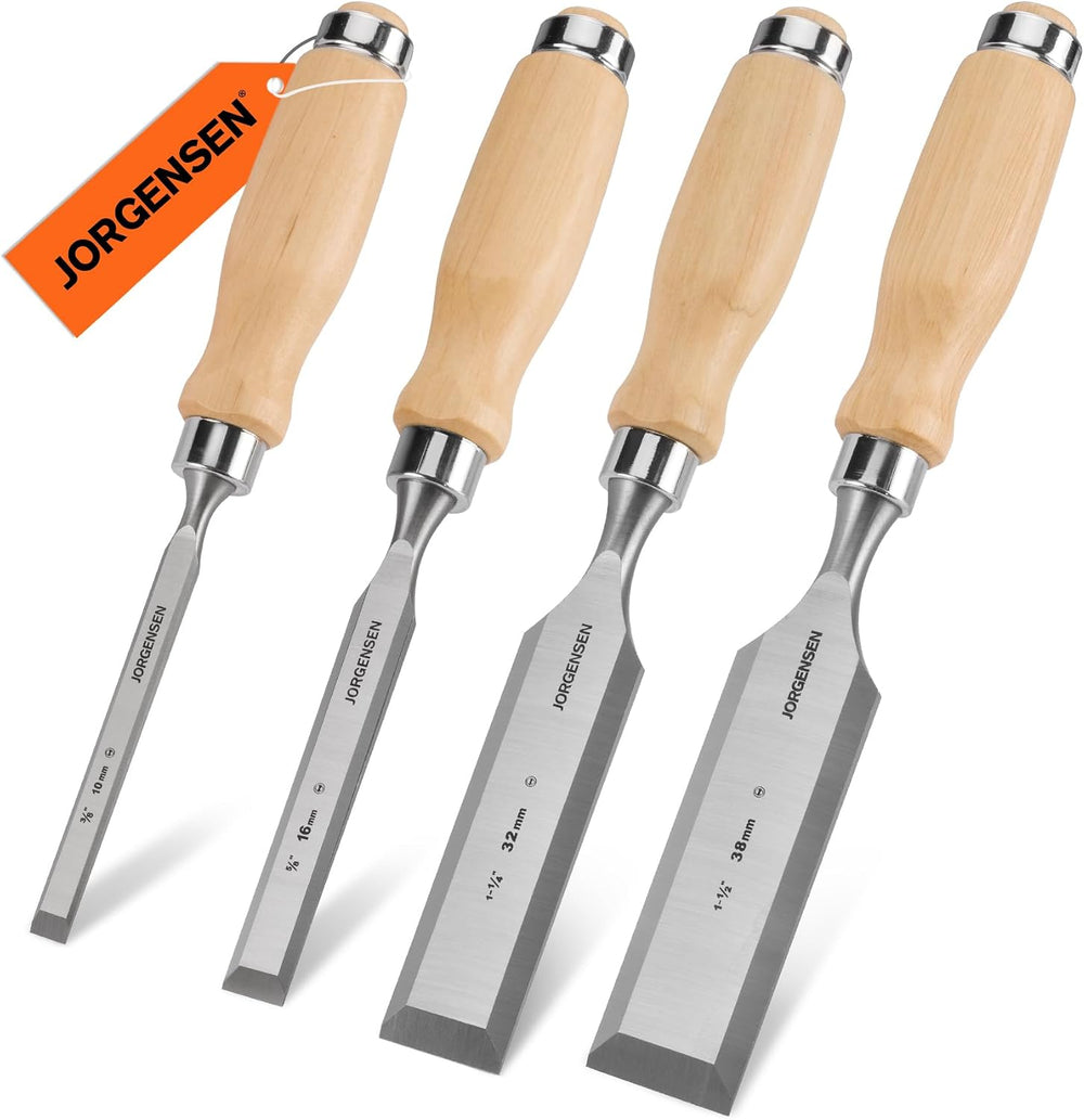 Jorgensen 4-Piece Expansion Wood Chisel Set, 3/8", 5/8", 1-1/4"...