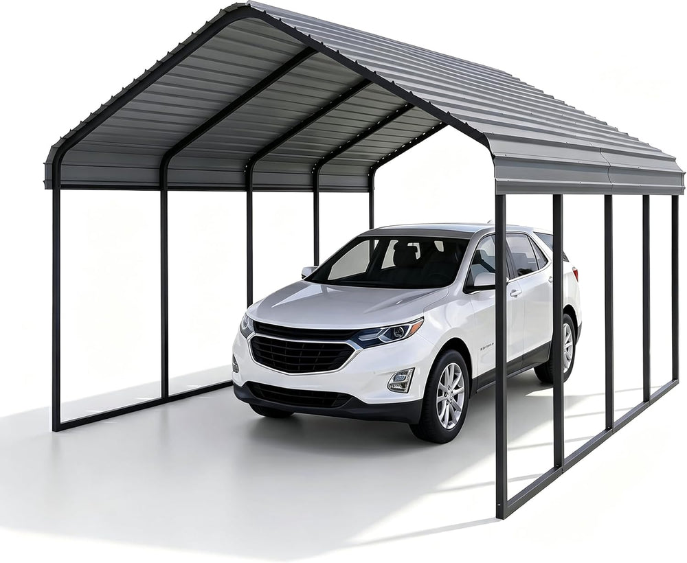 10x20 ft Heavy Duty Metal Carport Canopy Kit for 1-2 Cars