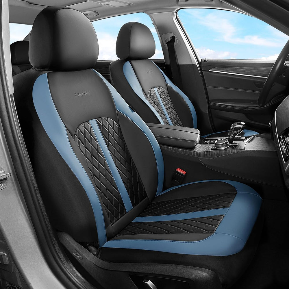 Coverado Universal Leather Seat Covers Full Set for 5 Seats – Waterproof, Dur...