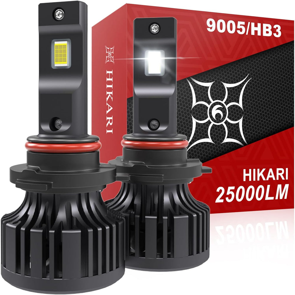 Hikari 2025 25000LM 9005 HB3 LED Bulbs, 45W Upgraded Core-12, High Lumens LED