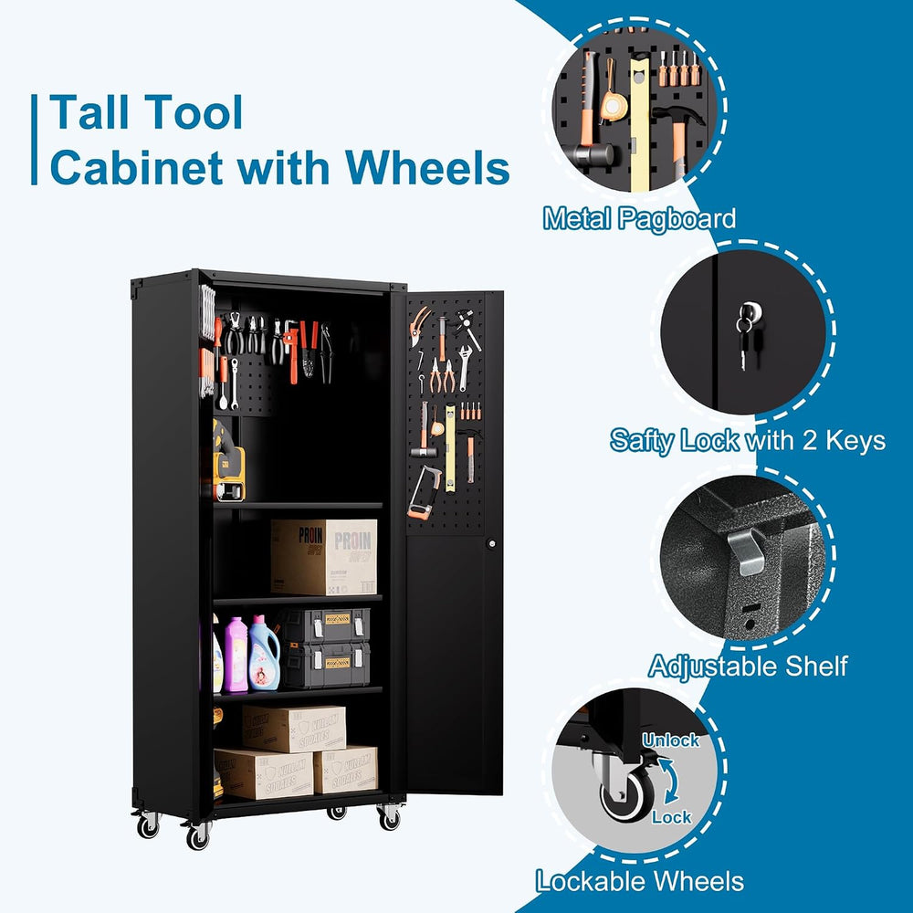 6-Piece Garage Storage Cabinets System Heavy Duty Workshop Set