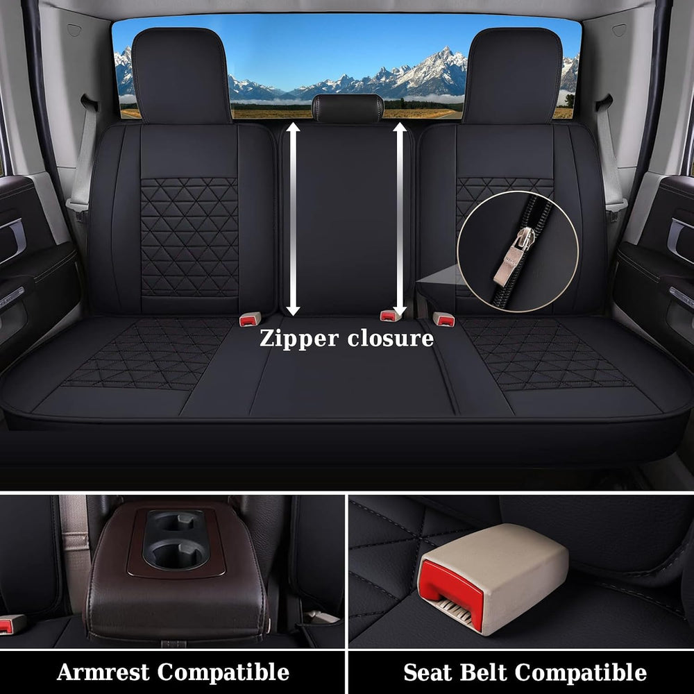 Coverado Car Seat Covers Full Set, Leather RAM 1500 Seat Covers Protectors Co...