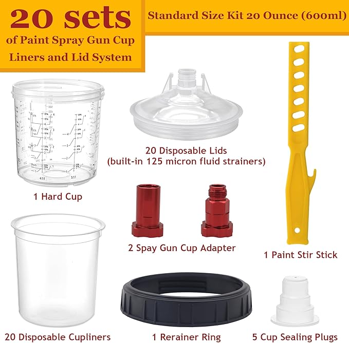 Disposable Paint Cup 20 Ounce Kit