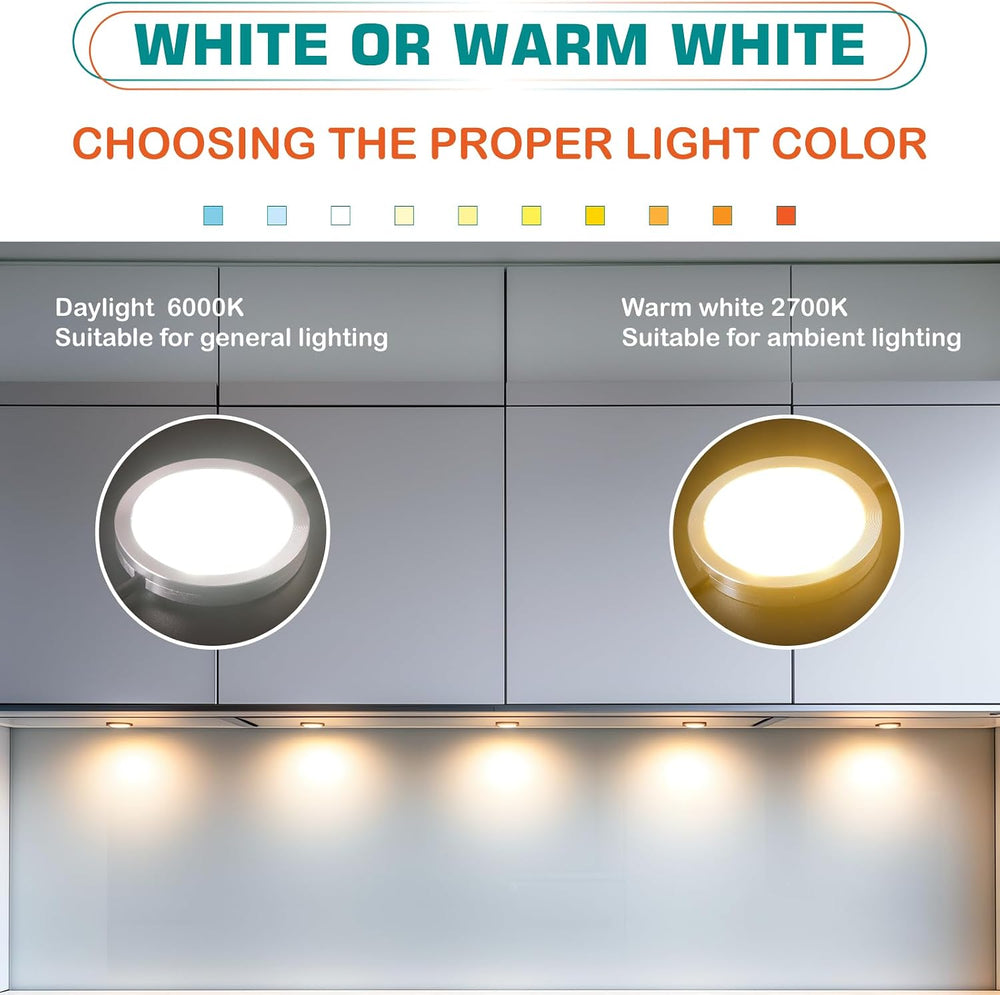 Small LED Puck Lights for Uplight or Downlight, 120V Hardwired & Plug in ...