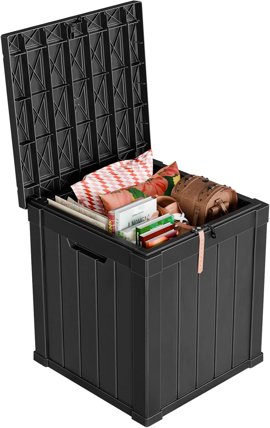 PatioZen 50 Gallon Outdoor Deck Box,Waterproof Resin Outdoor Storage Boxes, O...