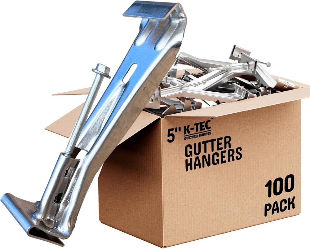 Hidden Gutter Hangers 5 Inch with a Pre-Inserted Rust Resistant Screw - Heavy...