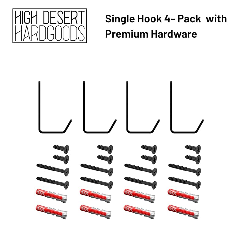 Wall Hooks Single Hook 4-Pack