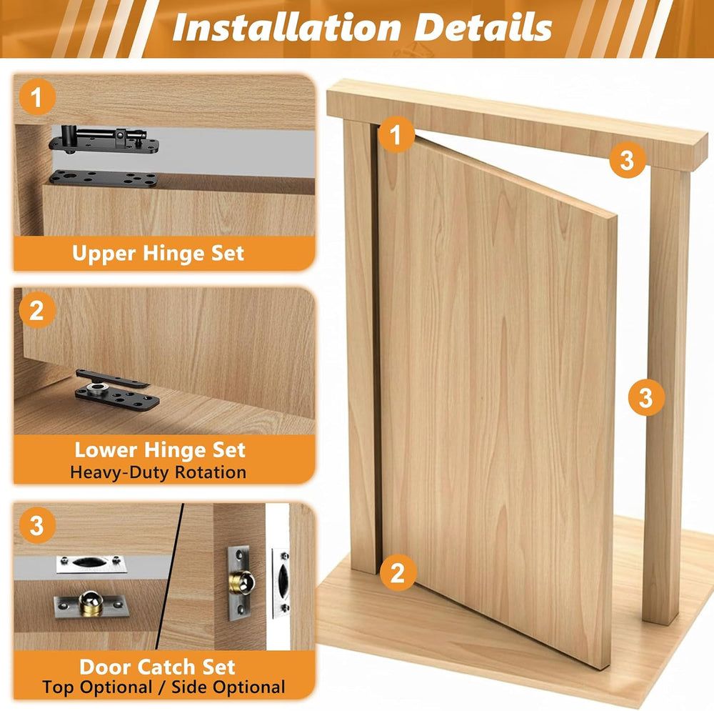 Hidden Door Pivot Hinge, 570LBS Load Capacity Heavy Duty Hidden Door Bookcase...