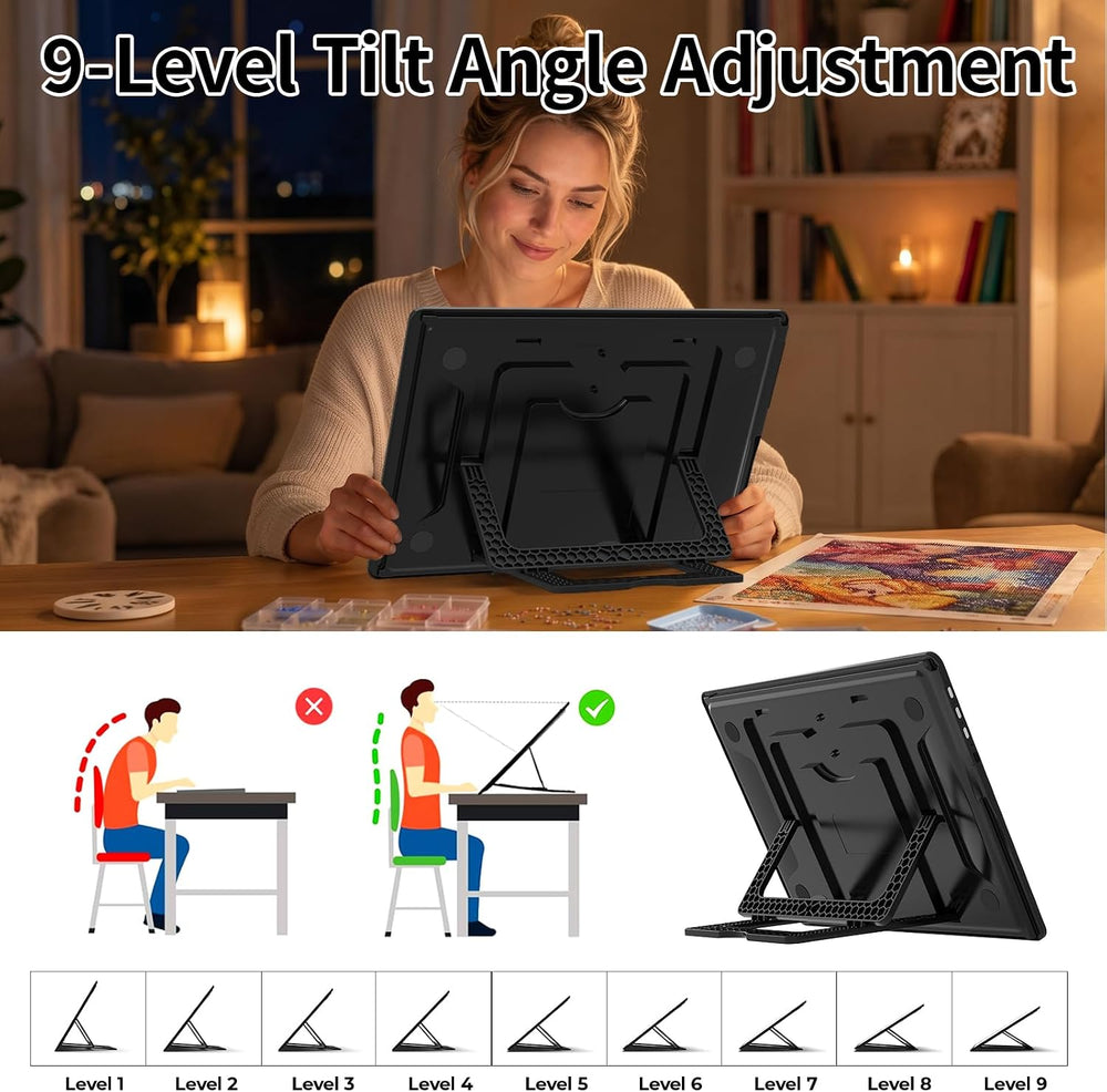 LEACUBER Rechargeable A4 Light Pad with Stand, Super Bright Magnetic Tracing ...