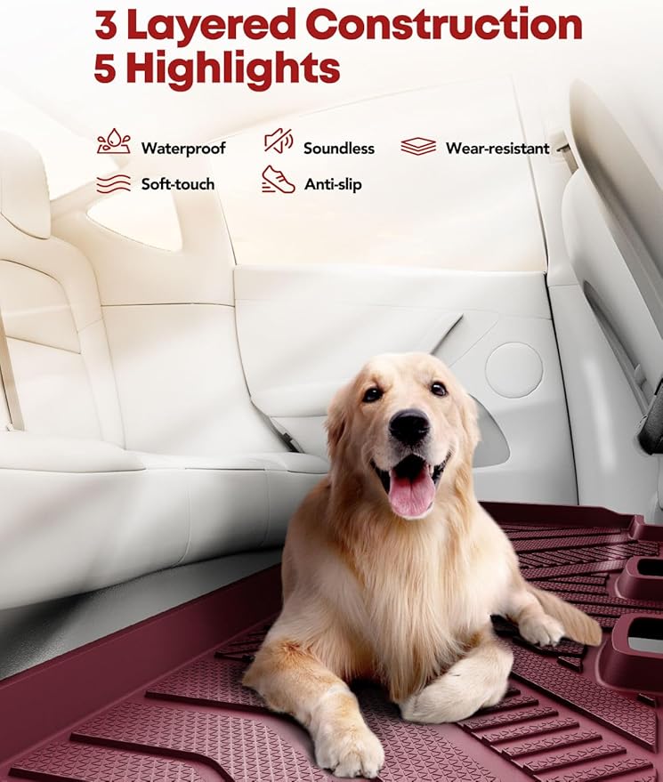 YHTAUTO Custom Fit Red Car Floor Mats