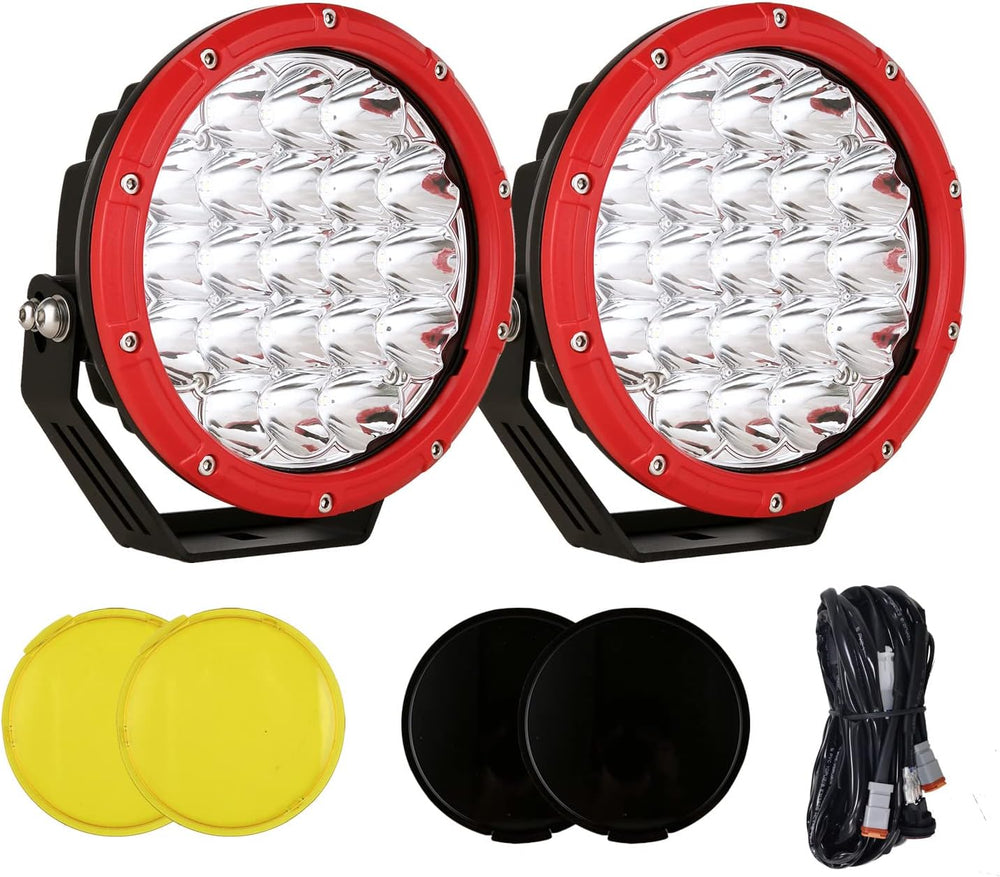 7 Inch Round LED Offroad Lights Red 210W 32000LM LED Off Road Lights