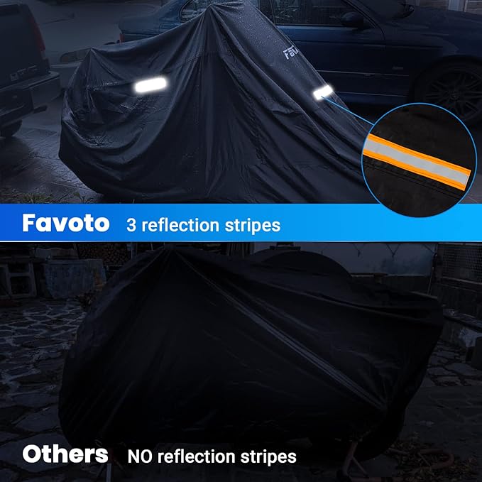 Favoto Motorcycle Cover Waterproof All Season Sun Outdoor Protection Windproof