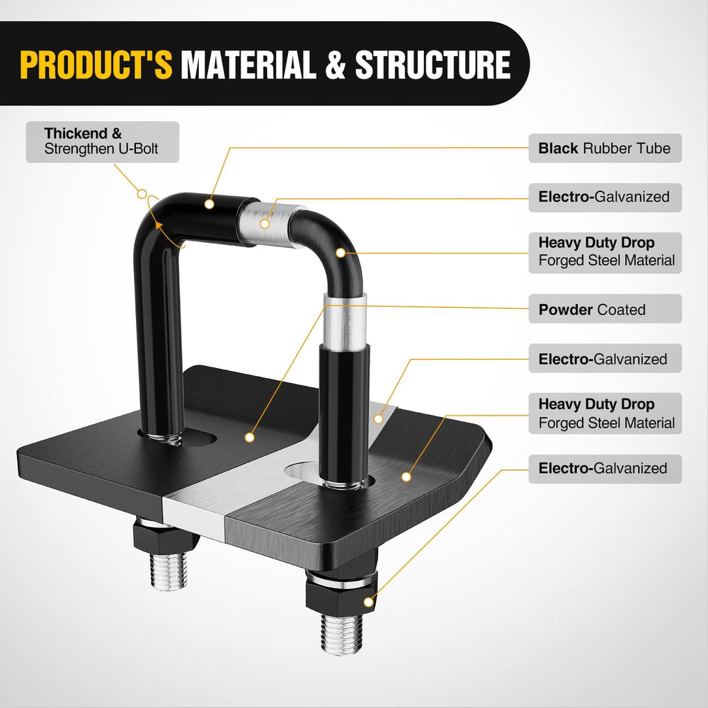 Nilight Dual Hitch Extender to 10", Rise Drop 7-1/2 inch w/Hitch Tightener