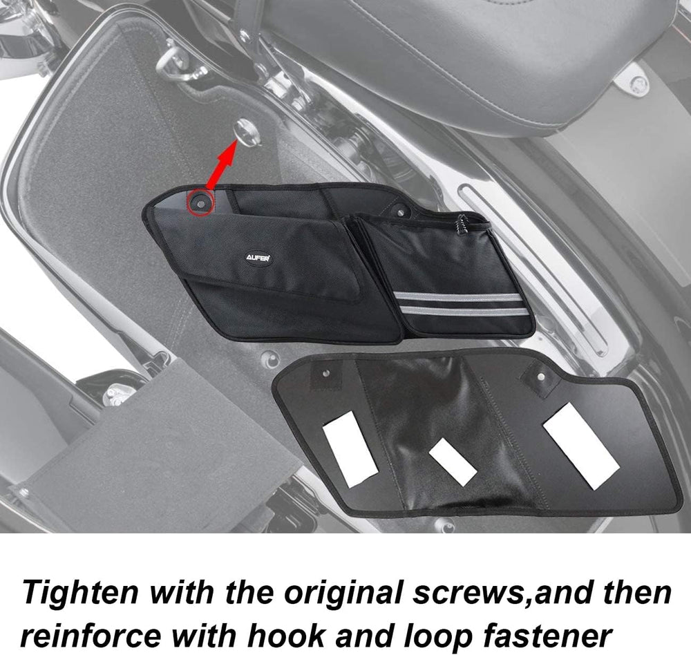 AUFER Left & Right Side Motorcycle Saddlebag Organizers Storage Bags Sadd...