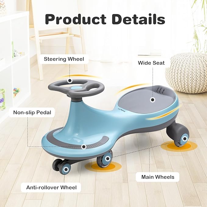 HONEY JOY Wiggle Car, 2 in 1 Swing Car