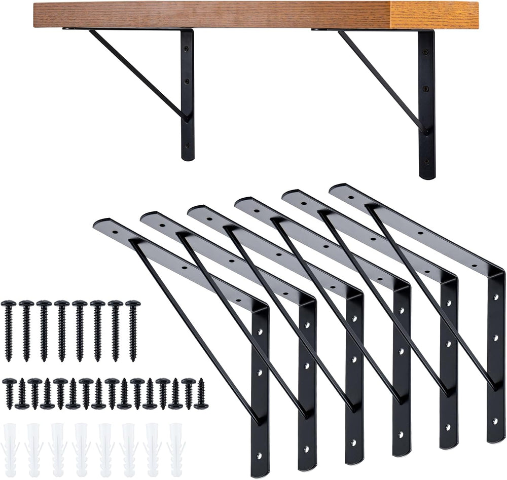 HOME MASTER HARDWARE Wall Shelf Brackets, 10x8 Inch L Brackets, 10 Pack