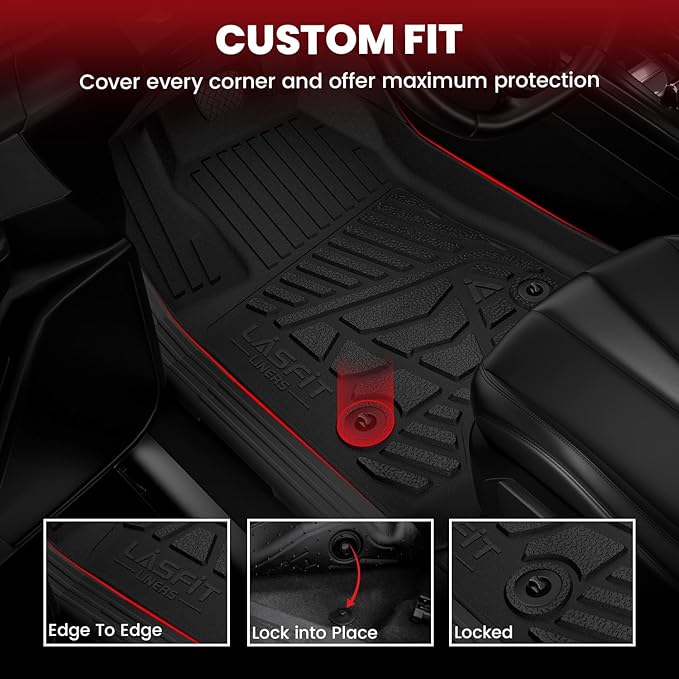 LASFIT Floor Mats 2014-2018 for Chevy Silverado/GMC Sierra 1500, 2015-2019
