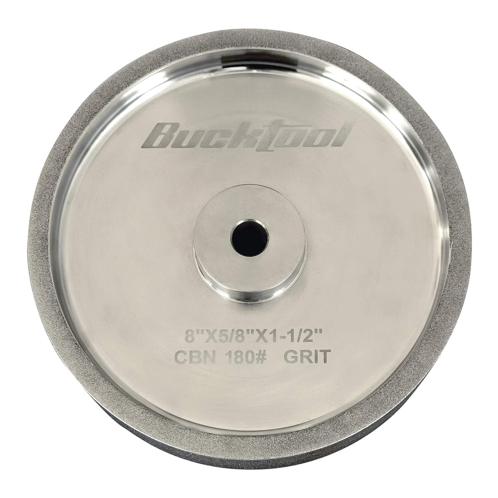 BUCKTOOL 180 Grit 8-Inch CBN Grinding Wheel, 1.5-Inch Wide, 5/8-Inch Arbor