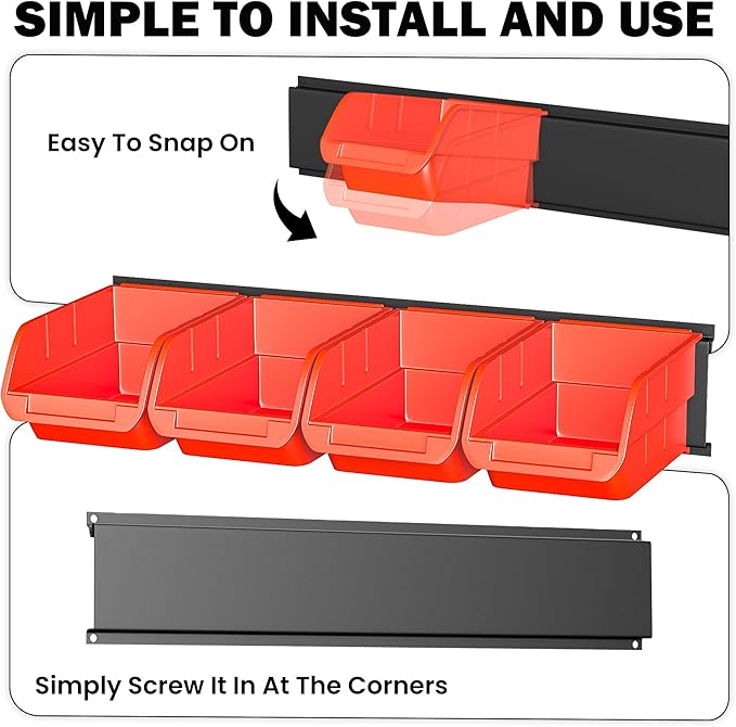 Ultrawall Wall Mounted Storage Bins, Plastic Hanging Storage Organizer Bins