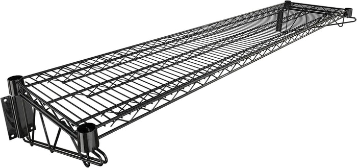 14" x 60" Black Epoxy Wire Wall Mount Shelf