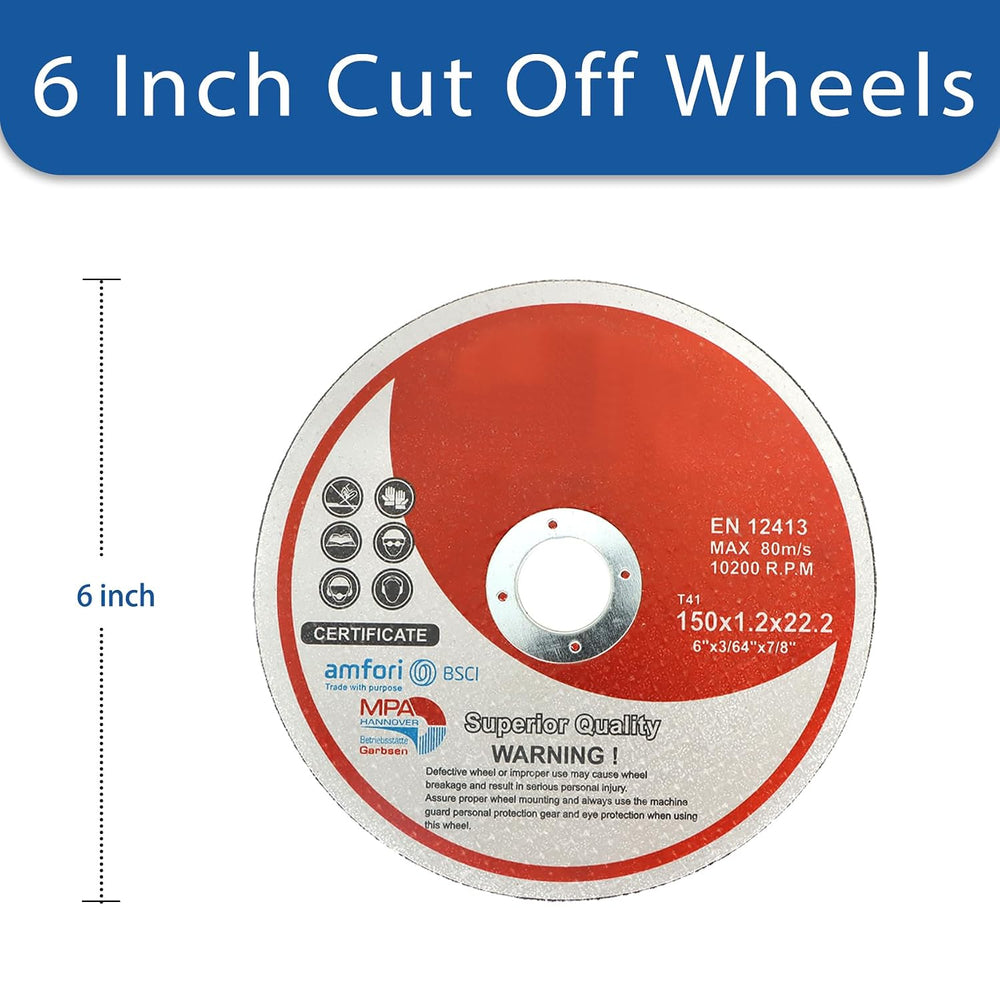 WFLNHB 50 Pack 6 Inch Cut Off Wheels for Metal and Stainless Steel Cutting Di...