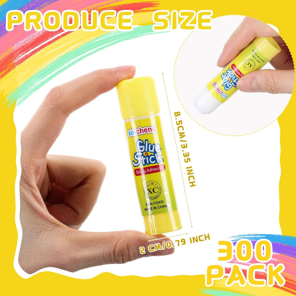 Zubebe 300 Pcs 0.27 oz White Glue Sticks in Bulk for Classroom Crafts