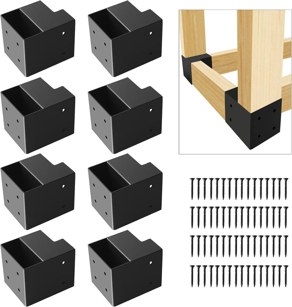 8 Pcs 2"x4" Steel 3-Way Right Angle Corner Brackets for Workbench Kit