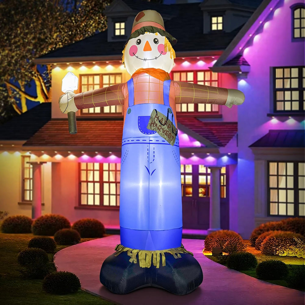 12FT Giant Inflatables Scarecrow Decorations, Fall Harvest Inflatable Yard De...