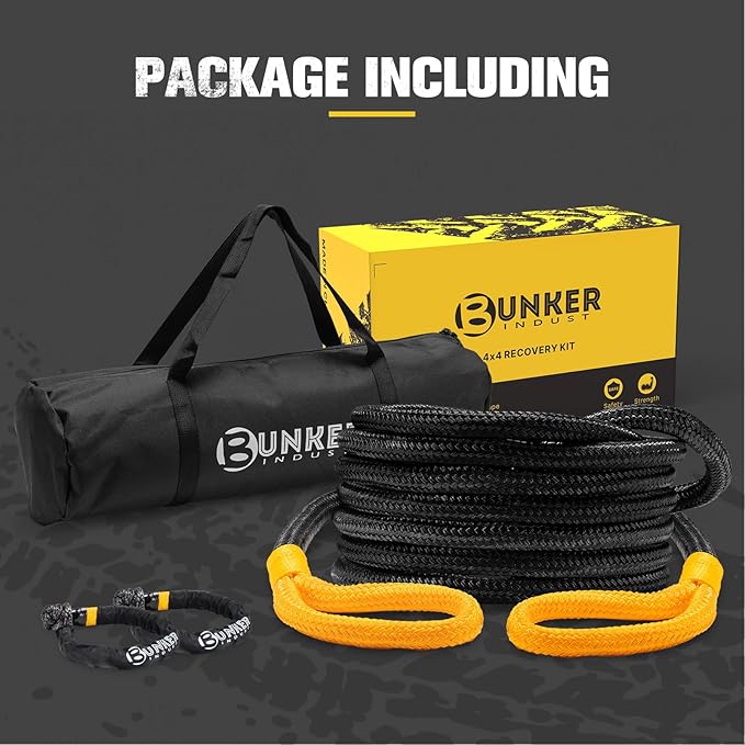 BUNKER INDUST 1"×30ft Kinetic Recovery Rope