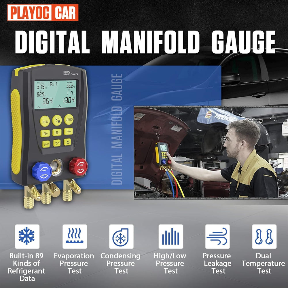 Digital HVAC Manifold Gauge Set R134a R410a R32 R1234