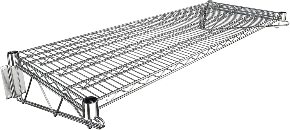 18" x 48" Chrome Wire Wall Mount Shelf