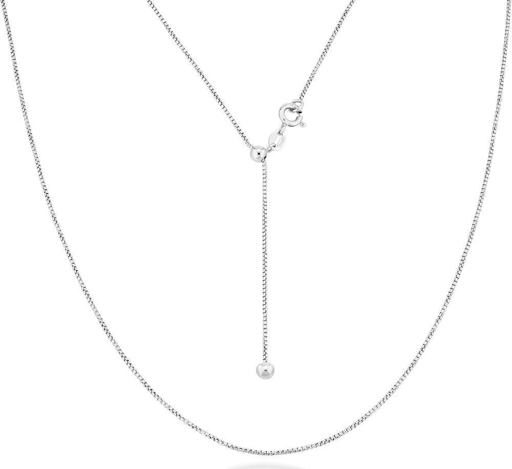 Miabella 925 Sterling Silver or 18K Gold Plated Italian 1mm Adjustable Solid ...