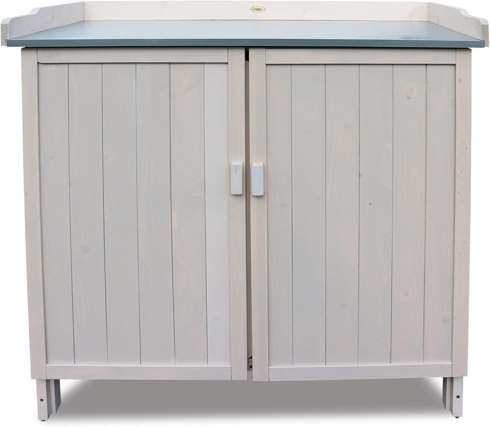 HABAU Lino 3095, Garden Storage Cabinet, Potting Bchen Table, Grey, 98 x 48 x...