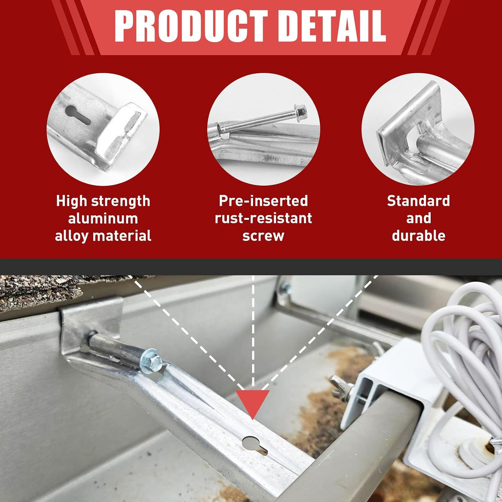 50-Pack Hidden Gutter Hangers 5 Inch K Style - Heavy Duty Rain Gutter Bracket...