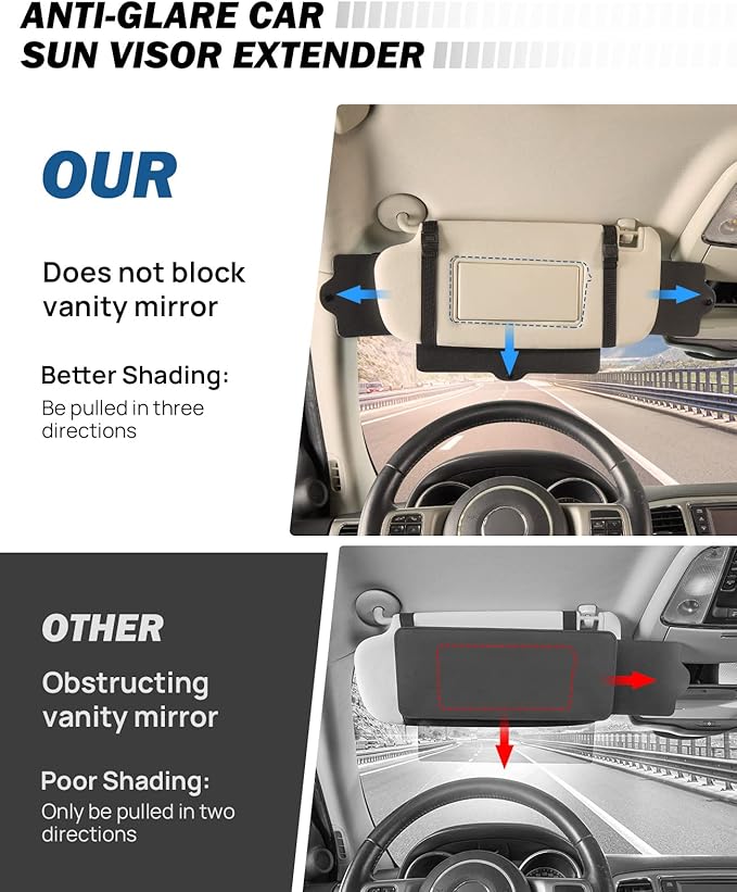 JoyTutus Car Sunshade Extender (2 Pack)