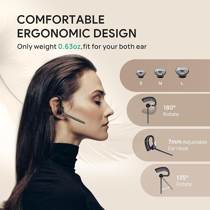 Yealink Bluetooth Headset Workstation, Office Wireless Headset