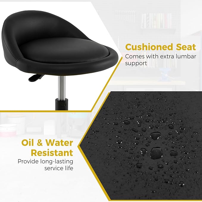 Mechanic Stool, 350 LBS Capacity Rolling Shop Stool