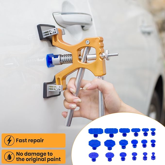 134PCS Dent Puller, Paintless Dent Removal Kit – All-in-One Car Dent Puller Kit