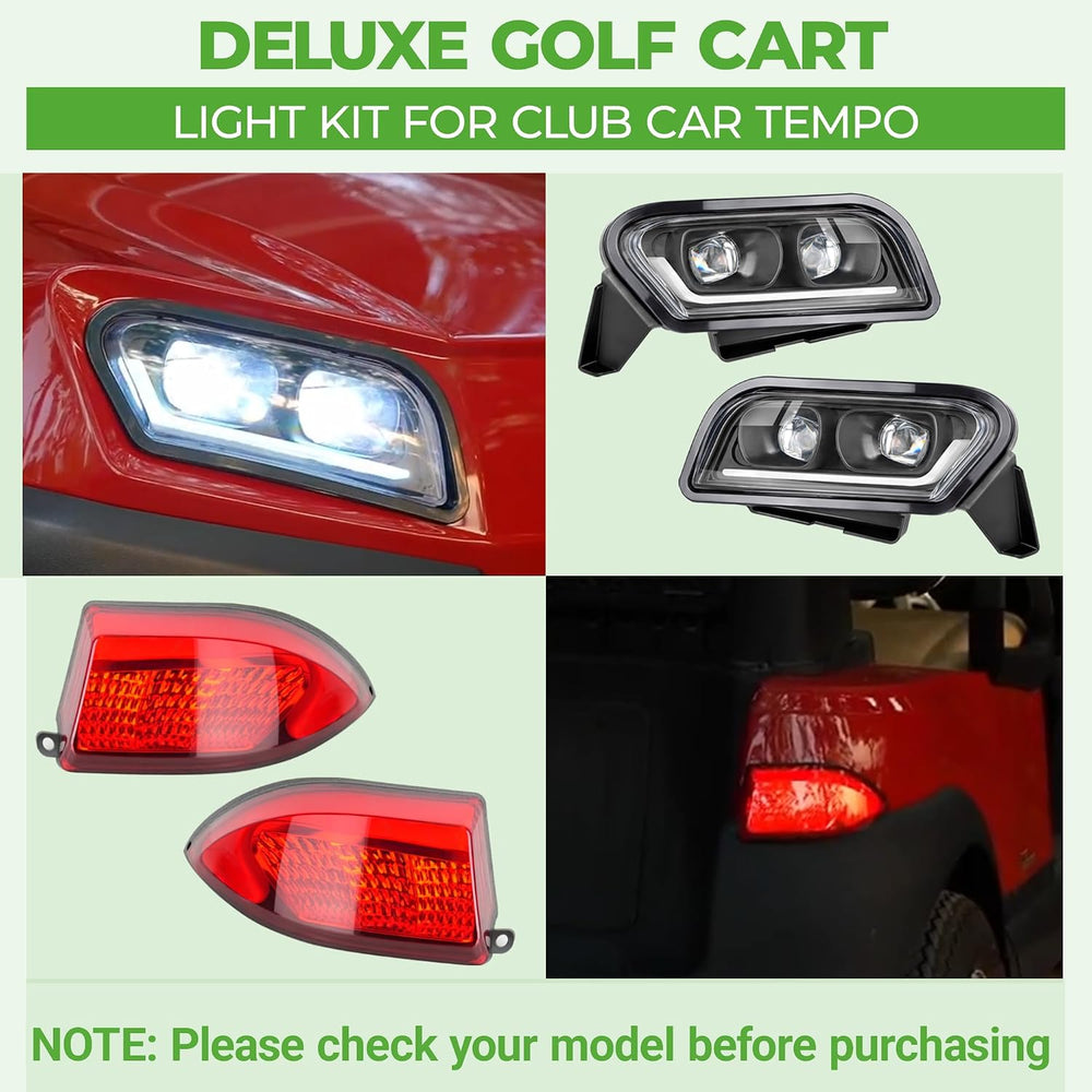 10L0L Golf Cart Light Kit for Club Car Tempo with Turn Signals 12V/36V/48V