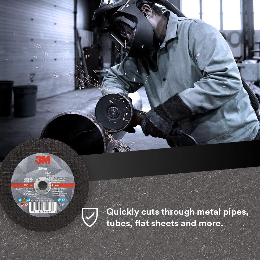 3M Silver Cut-Off Wheel, 87461, 60+, T1, 4 in x 0.035 in x 3/8 in