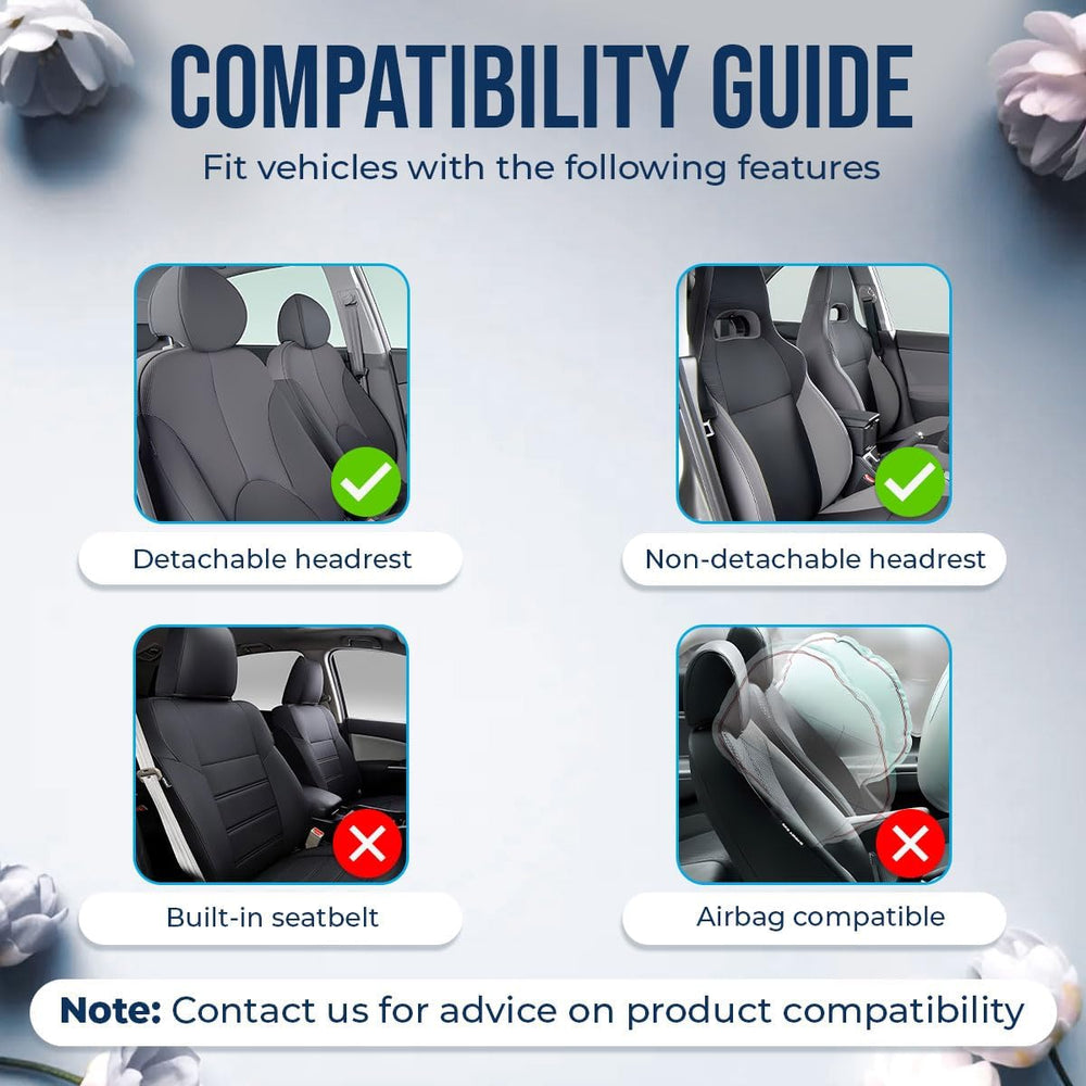 GENANY Floral Car Seat Covers, 2-Piece Front Seat Set