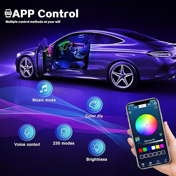 Dream+Color Acrylic Interior Car LED Strip Light