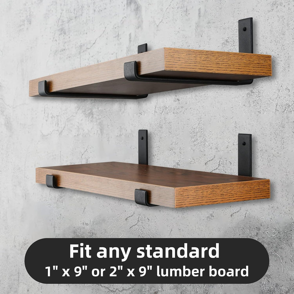 10 Pack Heavy Duty J Shelf Brackets with Lip, 9-Inch Industrial Wall-Mounted ...