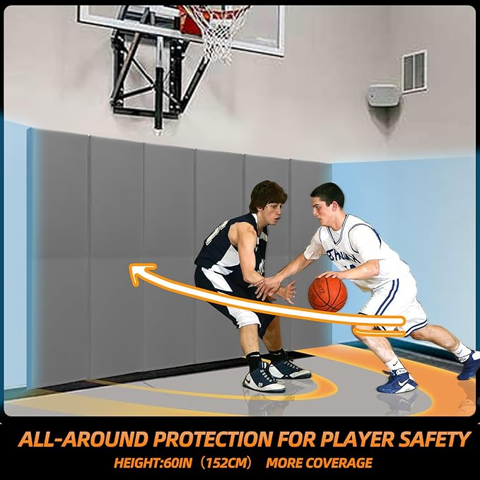 PROGOAL 2"/4" Thick Foam Protection Wall Pad,Gym Basketball-Court