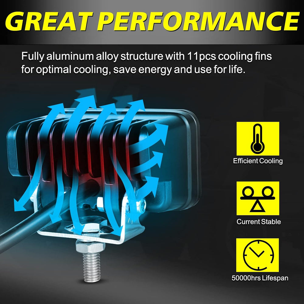 Amber LED Pods 3 Inch 40W Spot CREE LED Off Road Driving Lights